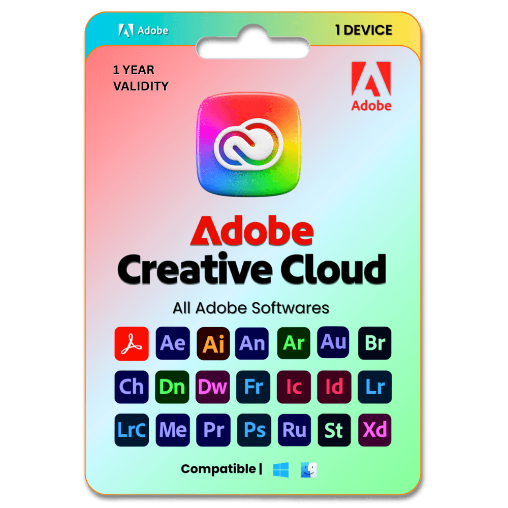 Adobe Creative Cloud Original License for 1 Device 1 Year with All Apps