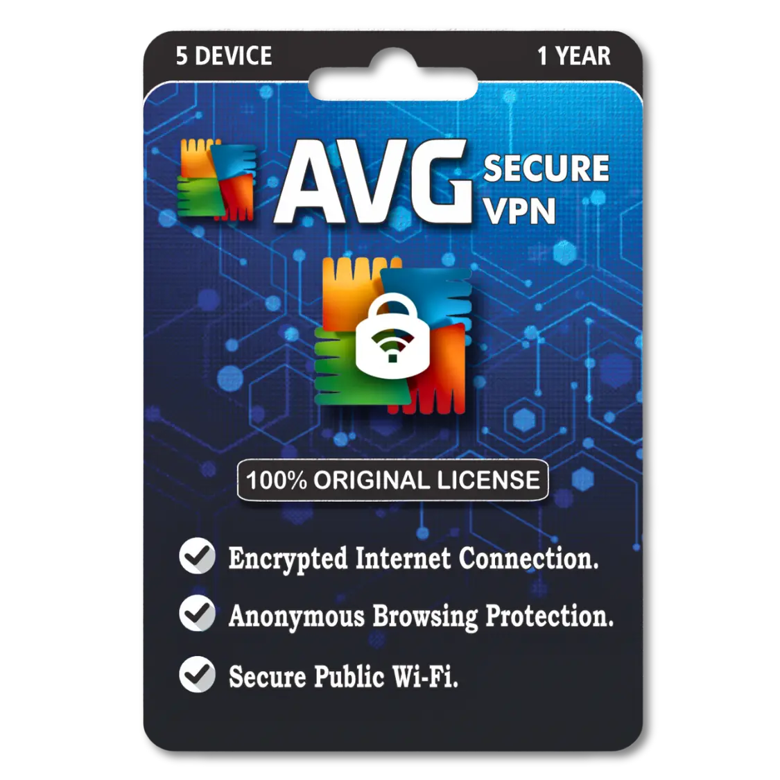 AVG Secure VPN 5 Devices 1 Year (PC, Android, Mac, iOS)